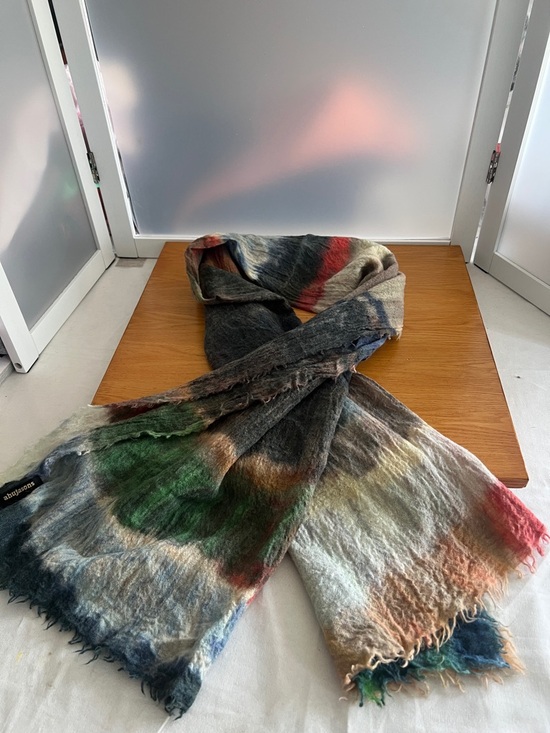 Accessories - AHUJASONS 100% WOOL SHAWL SCARF 38” X 70” LIGHTWEIGHT ABSTRACT